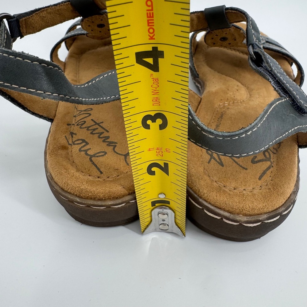 Natural Soul Naturalizer Womens All-Thru Comfort Sandals Blue Gray T-Strap 8M - Picture 9 of 12